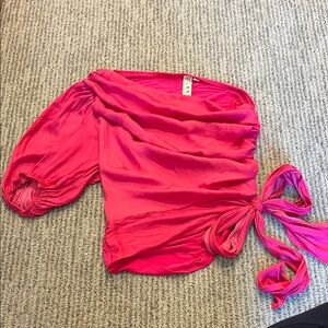 Dolan Vibrant Pink Off-Shoulder Blouse